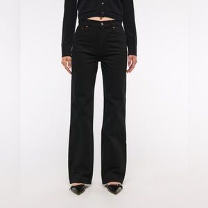 NWT Abercrombie & Fitch 90s relaxed high rise jeans black size 33